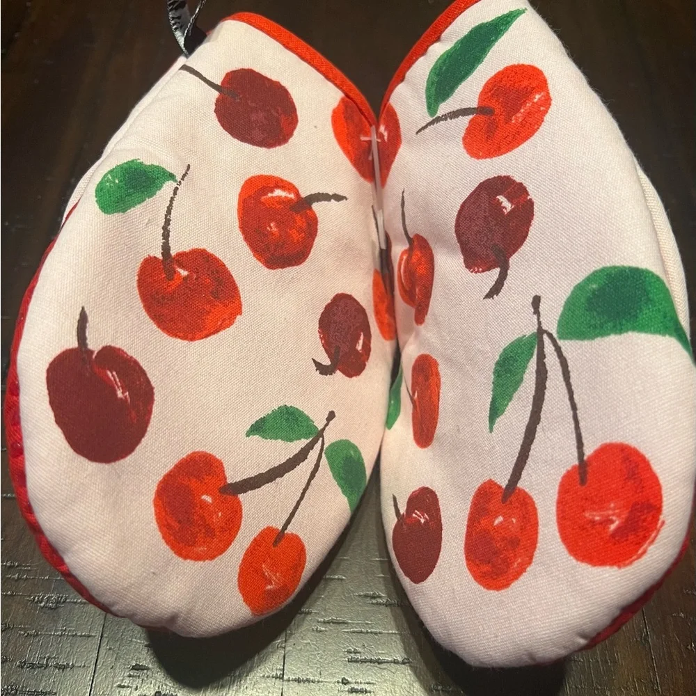 Kate Spade New York Cherries Red & Pink Mini Mitts Set of 2